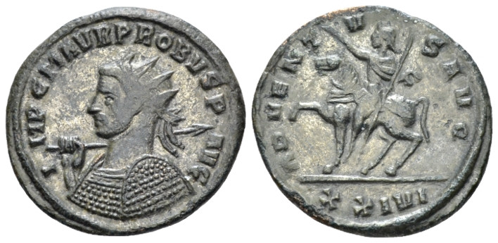 Probus, 276-282 Antoninianus Siscia 277, billon 22.20 mm., 3.76 g.
Radiate, hel...