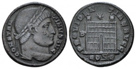 Constantine I, 307-337 Follis Constantinople circa 326-327, Æ 18.50 mm., 3.21 g.
Laureate head r. Rev. Camp gate; above, star and in l. field, B. In ...