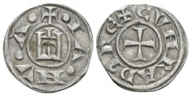 Genova, KONRAD III, 1138-1152 Denaro 1138-1152, AR 16.10 mm., 0.84 g.
Lunardi 1. Biaggi 835.

Toned and Good Very fine