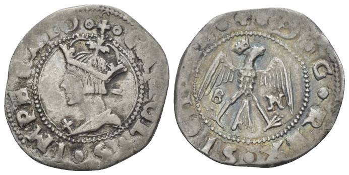 Messina, Bartolomeo Lo Nobile, Carlo V, 1516-1556 Tarí 1516-1556, AR 19.80 mm., ...