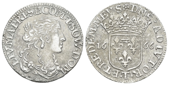 Tassarolo, Livia Centurioni Oltremarini, 1658-1667 Luigino 1666, AR 20.40 mm., 1...