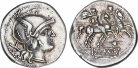 Roman Republic
Anonymous Issues in Denar System
Denario. 211-208 a.C. ANÓNIMO. Rev.: Dióscuros a caballo a derecha, encima (estrellas), debajo ápex....