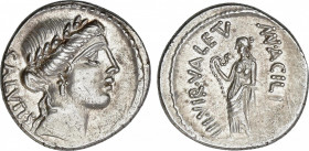 Roman Republic
Acilia
Denario. 55 a.C. ACILIA. Man. Acilius Glabrio. Anv.: SALVTIS de arriba a abajo. Rev.: Leyenda circular y vertical. 3,85 grs. R...