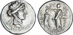 Roman Republic
Aemilia
Denario. 61 a.C. AEMILIA. M. Aemilius Lepidus. Anv.: Cabeza con corona mural de Alejandría a derecha, debajo ALEXSANDRE(A). 3...