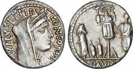 Roman Republic
Aemilia
Denario. 62 a.C. AEMILIA. Paullus Aemilius Lepidus. Anv.: AVLLVS LEPIDVS CONCORDI. 3,97 grs. MBC+/MBC. / Aemilius. Choice ver...