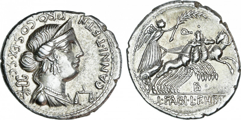 Roman Republic
Annia
Denario. 82-81 a.C. ANNIA. C. Annius y Lucius Fabius. Anv...