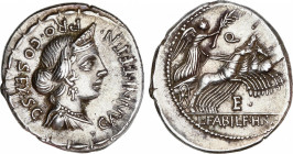 Roman Republic
Annia
Denario. 82-81 a.C. ANNIA. C. Annius y Lucius Fabius. HISPANIA. Anv.: C. ANNI T.F.T.N. PRO. COS. EX. S.C. Busto diademado de An...