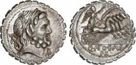 Roman Republic
Antonia
Denario. 83-82 a.C. ANTONIA. Q. Antonius Balbus. Anv.: S.C. Cabeza laureada de Júpiter a derecha, debajo del mentón ¶R. 3,97 ...