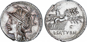 Roman Republic
Appuleia
Denario. 104 a.C. APPULEIA. Lucius Appuleius Saturninus. Rev.: Saturno en cuadriga a derecha, debajo letra C. 3,85 grs. Pequ...