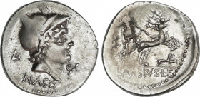 Roman Republic
Axia
Denario. 71 a.C. AXIA. Lucius Axius L.f. Naso. Anv.: Cabeza de Marte a derecha entre V y SC. Rev.: Diana en biga tirada por cier...