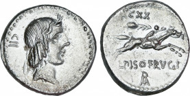Roman Republic
Calpurnia
Denario. 90-89 a.C. CALPURNIA. L. Calpurnius Piso Frugi. Anv.: Cabeza laureada de Apolo a derecha, detrás CII. Rev.: Jinete...