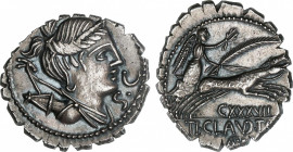 Roman Republic
Caludia
Denario. 79 a.C. CLAUDIA. Ti. Claudius Nero. Anv.: Busto diademado de Diana a derecha, entre arco y carcaj y SC delante. Rev....