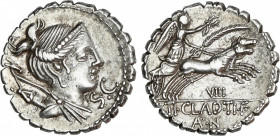 Roman Republic
Caludia
Denario. 79 a.C. CLAUDIA. Ti. Claudius Nero. Rev.: Victoria en biga a derecha, debajo VIII. En exergo: TI CLAD. TI. F / AP.N....