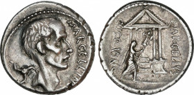 Roman Republic
Caludia
Denario. 50 a.C. CLAUDIA. P. Cornelius Lentulus Marcellinus. Anv.: Cabeza de M. Claudius Marcelus a derecha, detrás triqueta,...