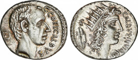Roman Republic
Coelia / Coilia
Denario. 51 a.C. COELIA o COILIA. C. Coelius Caldus. Anv.: C. COEL CALDVS (COS.), detrás en tablilla: L.D. Rev.: Cabe...