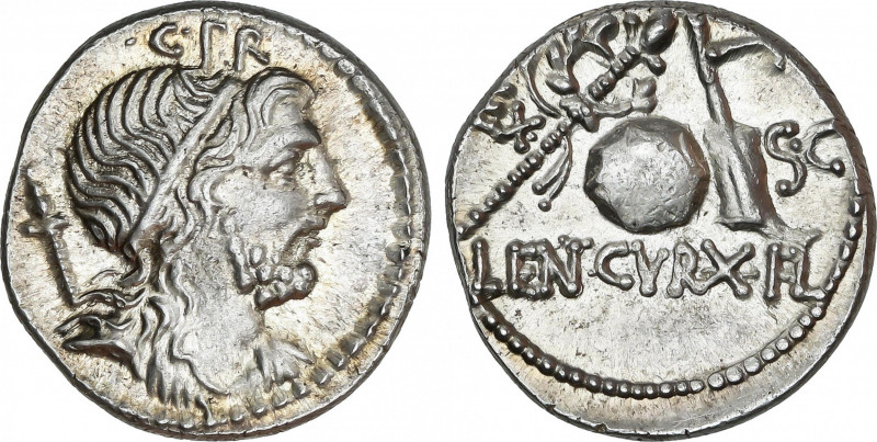 Roman Republic
Cornelia
Denario. 76-75 a.C. CORNELIA. Cn. Cornelius Lentulus M...