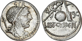 Roman Republic
Cornelia
Denario. 76-75 a.C. CORNELIA. Cn. Cornelius Lentulus Marcellinus. Anv.: Busto diademado del genio del Pueblo a derecha, detr...