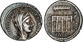 Roman Republic
Didia
Denario. 55 a.C. DIDIA. Titus Didius, Imperator y P. Fonteius Capito. Anv.: P. FONTEIVS CAPITO III VIR CONCORDIA. Cabeza velada...