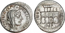 Roman Republic
Didia
Denario. 55 a.C. DIDIA. Titus Didius, Imperator y P. Fonteius Capito. Anv.: P. FONTEIVS CAPITO III VIR. CONCORDIA. Cabeza velad...