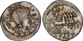 Roman Republic
Fabia
Denario. 124 a.C. FABIA. Quintus Fabius Labeo. Anv.: Cabeza de Roma a derecha entre ROMA - LABEO / X. Rev.: Júpiter en cuadriga...