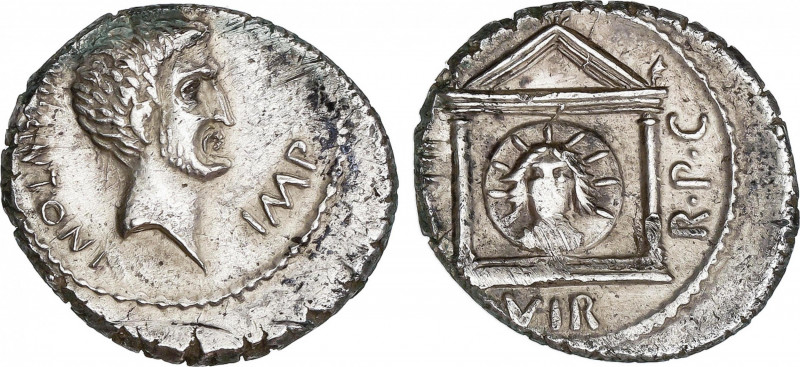 Pre-Imperial Period
Marcus Antonius
Denario. Acuñada el 42 a.C. MARCO ANTONIO....