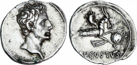 Roman Empire
Augustus (27 BC-14 AD)
Denario. Acuñada el 18-16 a.C. AUGUSTO. Colonia Patricia (Hispania). Anv.: Cabeza descubierta de Augusto a derec...