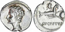 Roman Empire
Augustus (27 BC-14 AD)
Denario. Acuñada el 27 a.C.-14 d.C. AUGUSTO. Anv.: Cabeza descubierta de Augusto a izquierda. Rev.: Capricornio ...