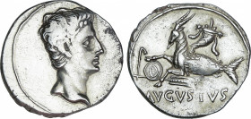 Roman Empire
Augustus (27 BC-14 AD)
Denario. Acuñada el 27 a.C.-14 d.C. AUGUSTO. Anv.: Cabeza descubierta de Augusto a derecha. Rev.: Capricornio a ...