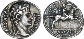 Roman Empire
Augustus (27 BC-14 AD)
Denario. Acuñada el 8 a.C. AUGUSTO. LUGDUNUM (Lyon). Anv.: AVGVSTVS DIVI. F. Cabeza laureada de Augusto a derech...