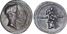 Roman Empire
Augustus (27 BC-14 AD)
Denario. Acuñada el 32-29 a.C. OCTAVIO. Anv.: Cabeza descubierta de Augusto a derecha. Rev.: CAESAR - DIVI. F. A...