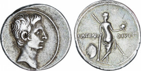 Roman Empire
Augustus (27 BC-14 AD)
Denario. Acuñada el 32-29 a.C. OCTAVIO. Anv.: Cabeza descubierta de Augusto a derecha. Rev.: CAESAR - DIVI. F. V...