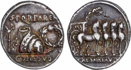 Roman Empire
Augustus (27 BC-14 AD)
Denario. Acuñada el 18 a.C. AUGUSTO. COLONIA PATRICIA (Córdoba). Anv.: S.P.Q.R. PARENT. (NT entrelazadas) CONS. ...