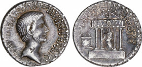 Roman Empire
Augustus (27 BC-14 AD)
Denario. Acuñada el 36 a.C. OCTAVIO. CECA VOLANTE (Cartago). Anv.: IMP. CAESAR DIVI. F. III VIR. ITER. R.P.C. Ca...
