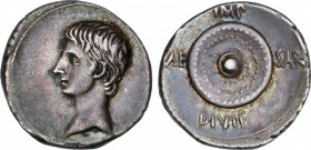 Roman Empire
Augustus (27 BC-14 AD)
Denario. Acuñada el 27 a.C. AUGUSTO. Anv.: Busto de Augusto a izquierda. Rev.: IMP. CAE. SAR. DIVI. F. Escudo re...