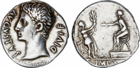 Roman Empire
Augustus (27 BC-14 AD)
Denario. Acuñada el 15-13 a.C. AUGUSTO. LUGDUNUM (Lyon). Anv.: AVGVSTVS DIVI F. Cabeza descubierta de Augusto a ...