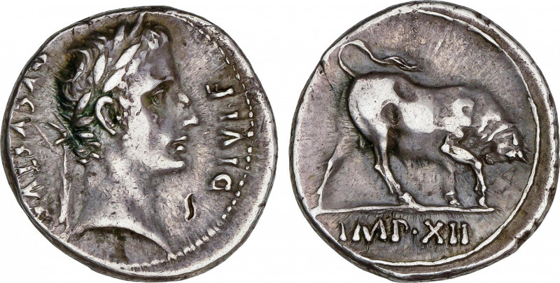 Roman Empire
Augustus (27 BC-14 AD)
Denario. Acuñada el 11-10 a.C. AUGUSTO. LU...