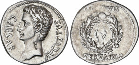 Roman Empire
Augustus (27 BC-14 AD)
Denario. Acuñada el 19-18 a.C. AUGUSTO. CAESAR AUGUSTA (Zaragoza). Anv.: CAESAR AVGVSTVS. Cabeza descubierta de ...