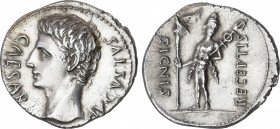 Roman Empire
Augustus (27 BC-14 AD)
Denario. Acuñada el 19 a.C. AUGUSTO. COLONIA PATRICIA (Córdoba). Anv.: CAESAR AVGVSTVS. Busto a izquierda. Rev.:...