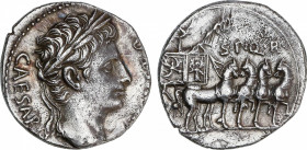 Roman Empire
Augustus (27 BC-14 AD)
Denario. Acuñada el 18 a.C. AUGUSTO. COLONIA PATRICIA (Córdoba). Anv.: CAESAR AVGVSTVS. Cabeza laureada de Augus...
