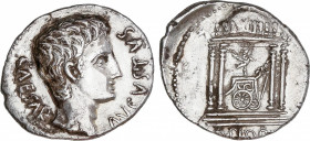 Roman Empire
Augustus (27 BC-14 AD)
Denario. Acuñada el 18 a.C. AUGUSTO. COLONIA PATRICIA (Córdoba). Anv.: CAESARI AVGVSTO. Busto desnudo a derecha....