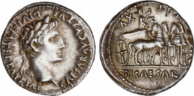 Roman Empire
Augustus (27 BC-14 AD)
Denario. Acuñada el 13-14 a.C. AUGUSTO. LUGDUNUM (Lyon). Anv.: CAESAR AVGVSTVS DIVI F. PATER PATRIAE. Cabeza lau...