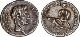 Roman Empire
Augustus (27 BC-14 AD)
Denario. Acuñada el 19 a.C. AUGUSTO. L. Aquillius Florus. Anv.: CAESAR AVGVSTVS. Cabeza de Augusto a derecha. Re...