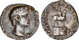 Roman Empire
Augustus (27 BC-14 AD)
Denario. Acuñada el 12 a.C. AUGUSTO. Cossus Cornelius Cn. f. Lentulus Gaetulicus. Anv.: AVGVSTVS. Cabeza a derec...