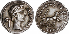 Roman Empire
Augustus (27 BC-14 AD)
Denario. Acuñada el 13 a.C. AUGUSTO. C. Marius C.f. Tromentina. Anv.: AVGVTVS. Cabeza de Augusto a derecha, detr...