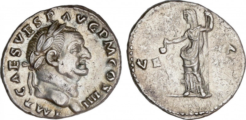 Roman Empire
Vespasianus (69-79 AD)
Denario. Acuñada el 72-73 d.C. VESPASIANO....