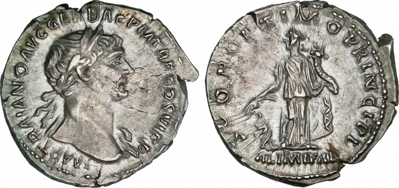 Roman Empire
Traianus (98-117 AD)
Denario. Acuñada el 112-117 d.C. TRAJANO. An...