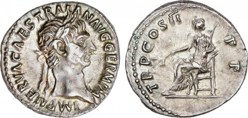 Roman Empire
Traianus (98-117 AD)
Denario. Acuñada el 98-99 d.C. TRAJANO. Anv....