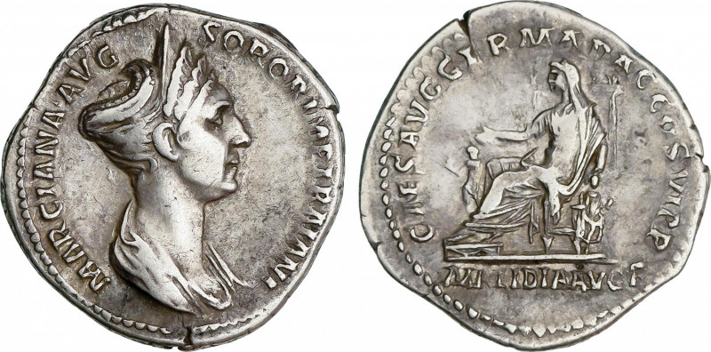 Roman Empire
Traianus (98-117 AD)
Denario. Acuñada el 114 d.C. MARCIANA. Anv.:...