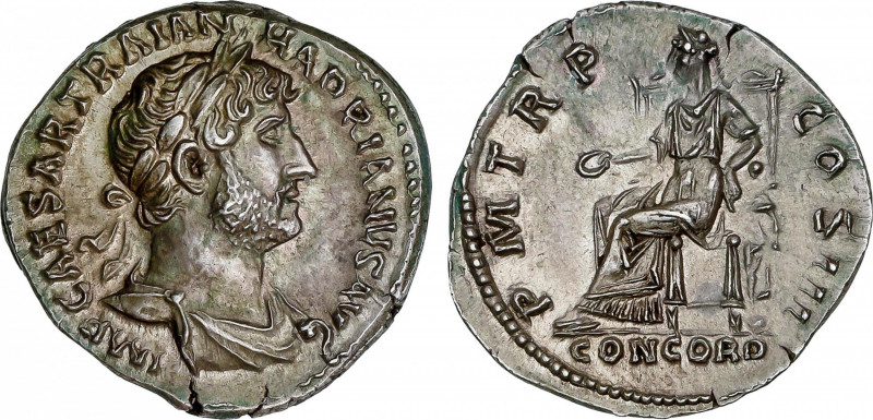 Roman Empire
Hadrianus (117-138 AD)
Denario. Acuñada el 119-122 d.C. ADRIANO. ...