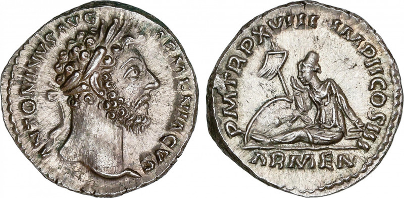 Roman Empire
Marcus Aurelius (161-180 AD)
Denario. Acuñada el 164-165 d.C. MAR...